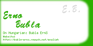 erno bubla business card